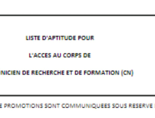 ITRF : publication des listes d&rsquo;aptitude 2023